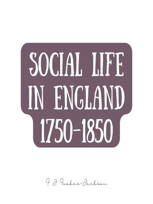 cover image of Social Life in England 1750-1850